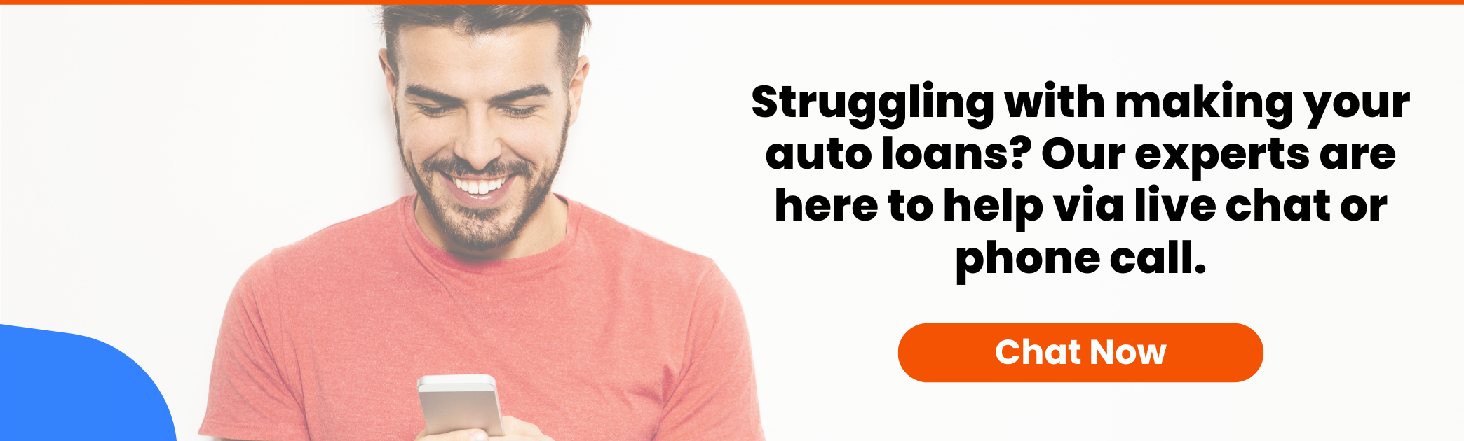 man smiling and chatting with a credit counsellor on his phone