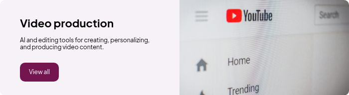 Video production AI and editing tools for creating, personalizing, and producing video content.